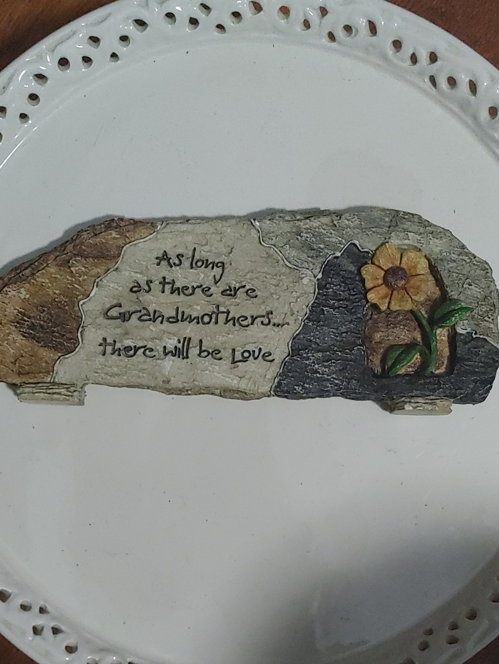 👌Free Add On Grandmother Sentiment Decorative Plaque - Yellow Flower